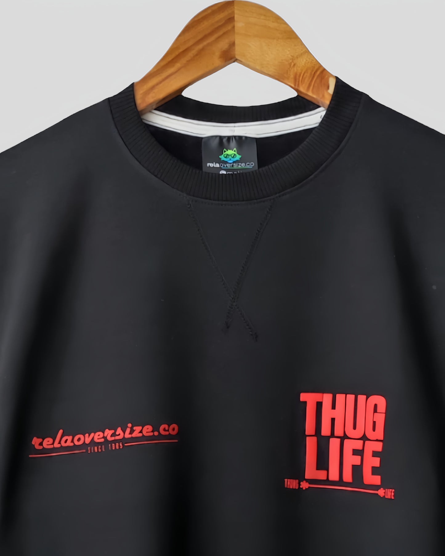 OVERSIZE THUG LIFE PREMIUM NEGRA